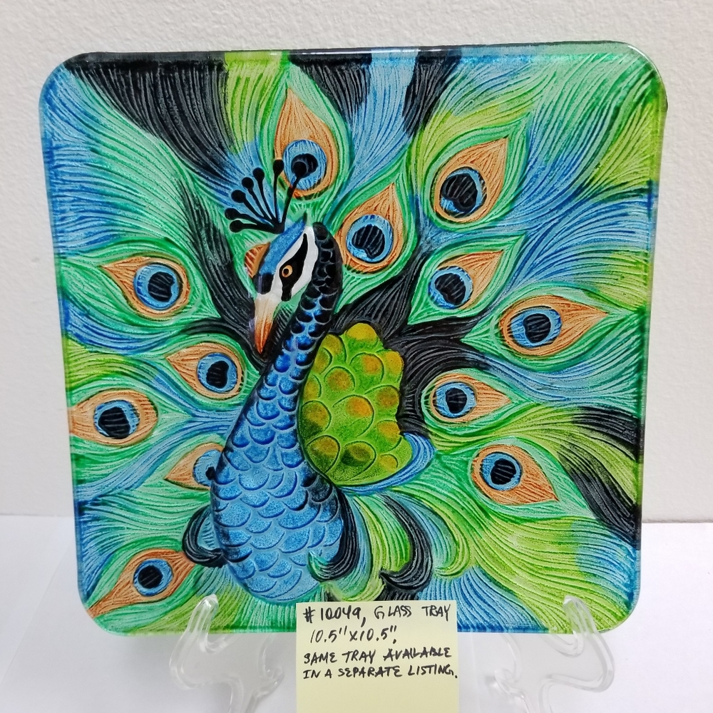 10049 New Gift Craft RARE Collectable Peacock Tray